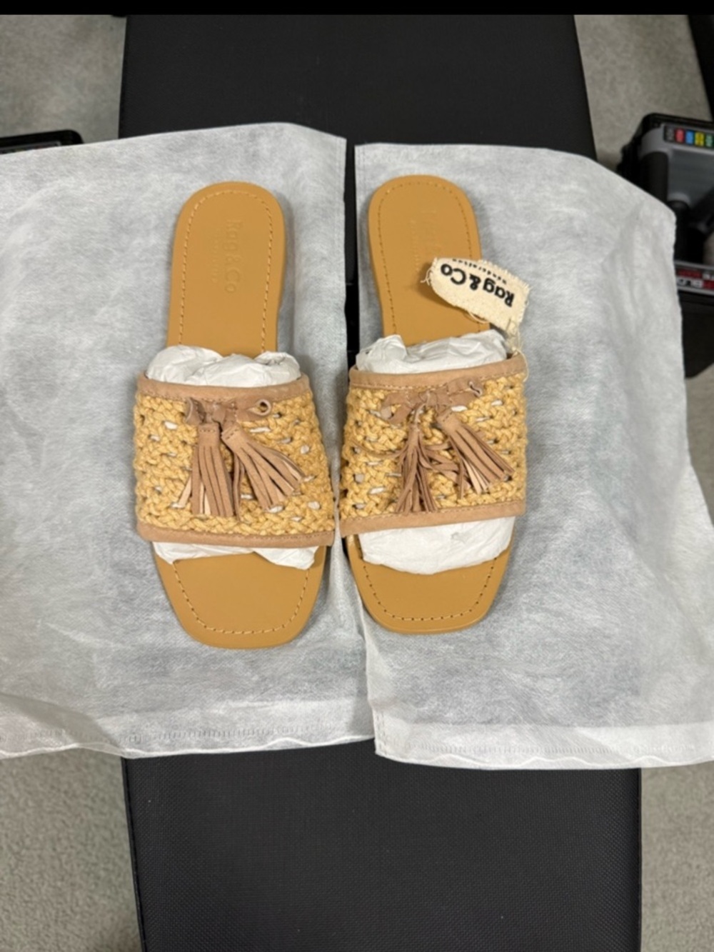 NWB HandWoven Tan Tassel Flats Size 10